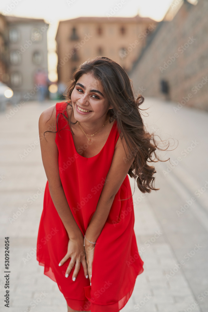 Pretty young model poses in the streets of Toledo, Spain Pretty young model poses in the streets of Toledo, Spain