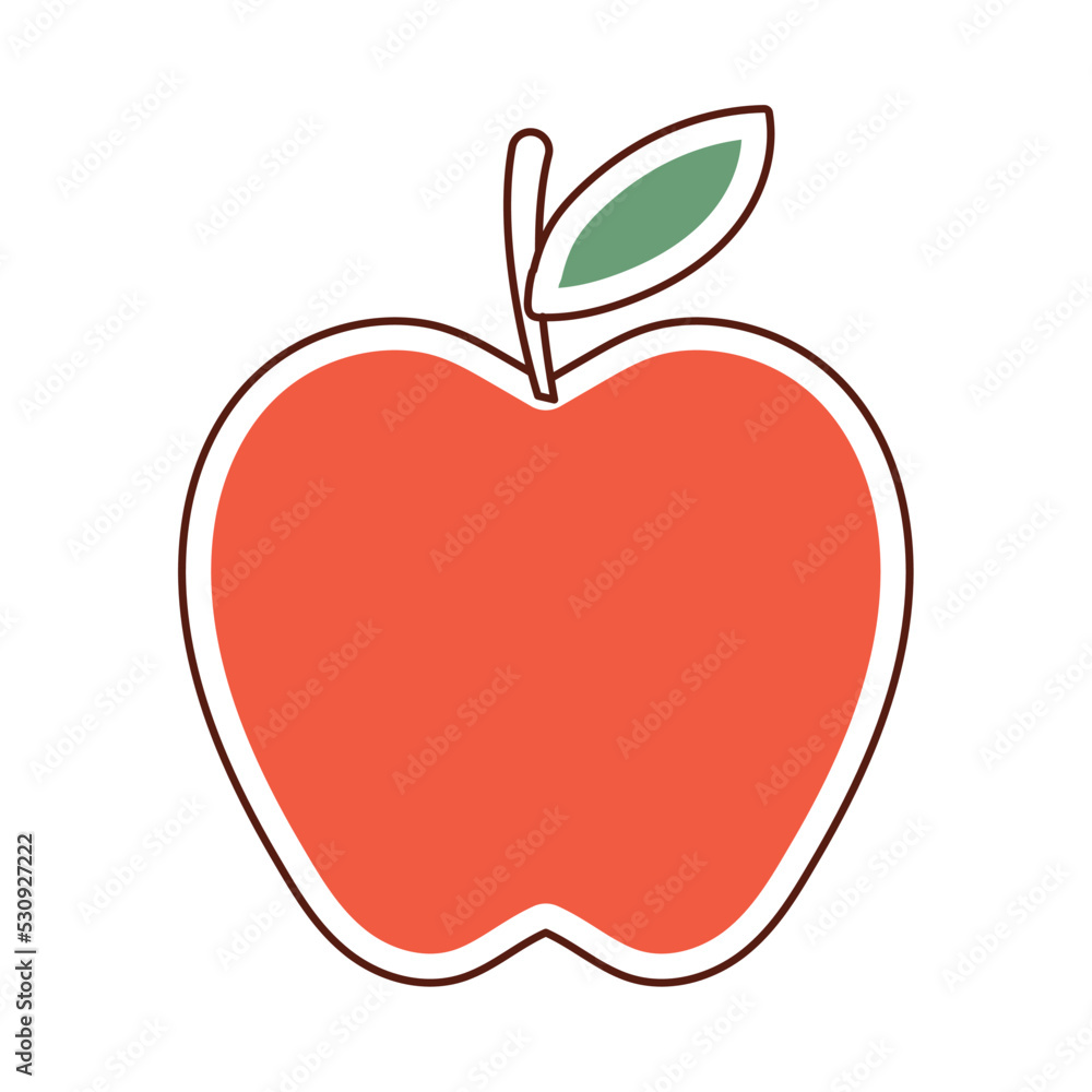 Fototapeta premium Isolated colored autumn apple sticker icon Vector
