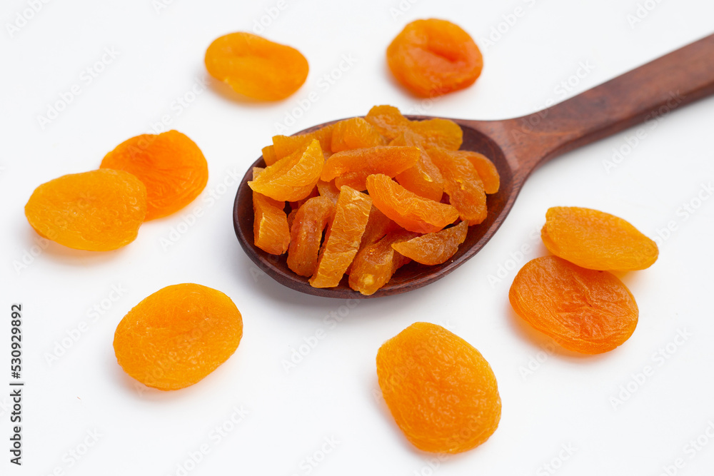 Dried apricots on white background. Dried apricots on white background.