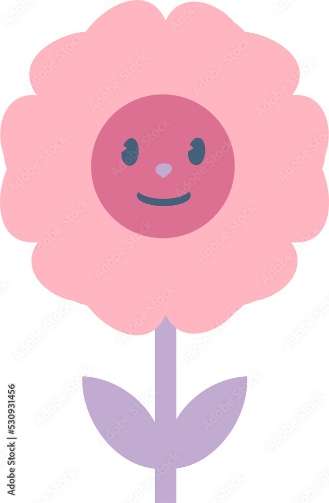 Fototapeta premium Positive retro style flower illustration for decor and design.