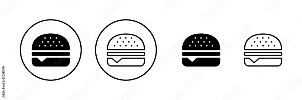 Burger icon vector. burger sign and symbol. hamburger Burger icon vector. burger sign and symbol. hamburger