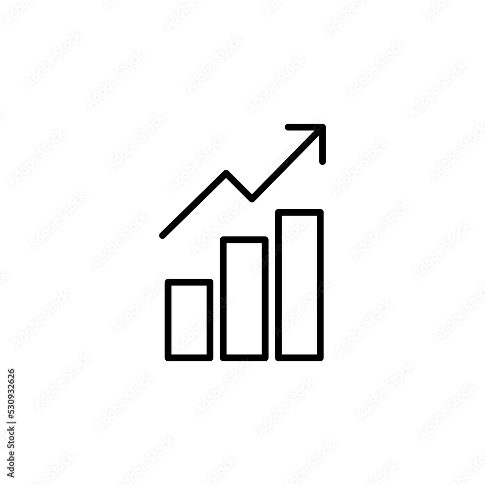 Growing graph Icon vector for web and mobile app. Chart sign and symbol. diagram icon Growing graph Icon vector for web and mobile app. Chart sign and symbol. diagram icon