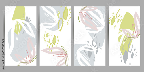 Wallpaper Mural Painting art pastel muted pale calm tones card templates set. Collection of romantic invitations with gold abstraction background line color Torontodigital.ca