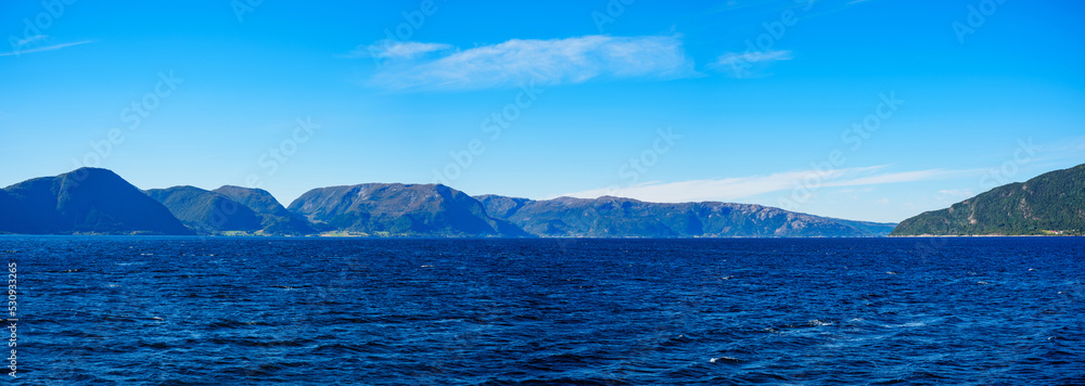 Panoramic photo of landscapes in Norway