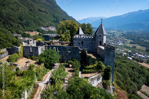 Miolans Fortres, near Albertville, French medieval castle. photo