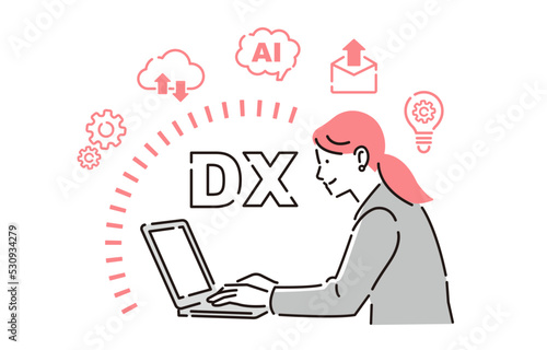 DX化で快適に仕事をするビジネスパーソン女性