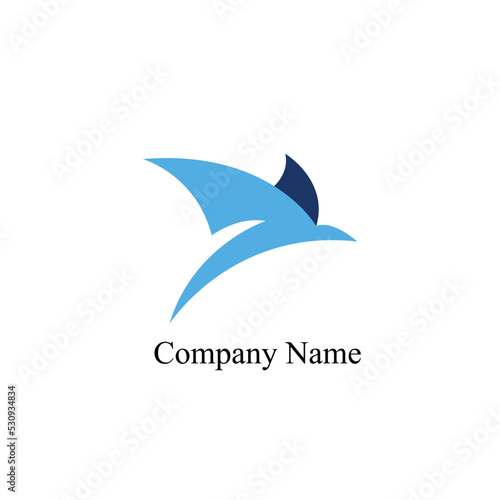 simple flying bird icon logo, light blue sky color, name can be customized on sale