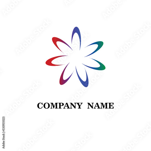 seven-sided flower logo with modern color name can match