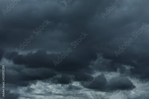 Beautiful view of sky covered with grey thunderclouds