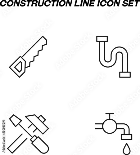 Фотография Simple monochrome signs drawn with black thin line