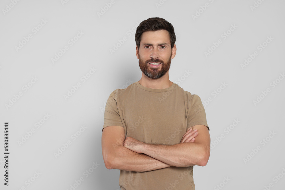 Portrait of handsome bearded man on white background Portrait of handsome bearded man on white background
