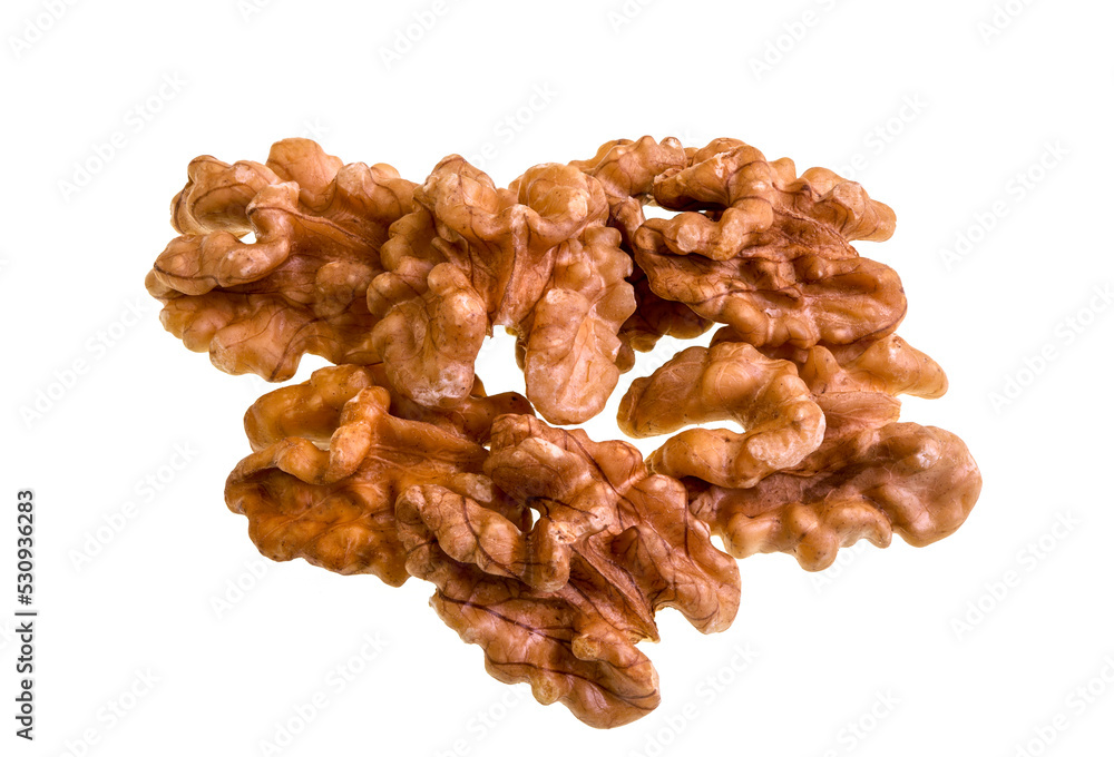 Walnuts on White Background