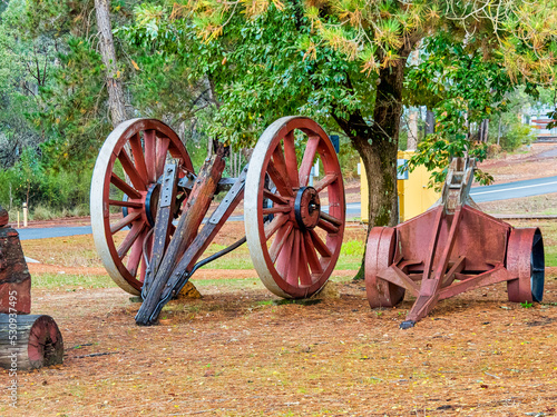 Dwellingup is a small timber town situated on top of an escarpment. It is surrounded by a state forest known for its extensive stands of jarrah. photo