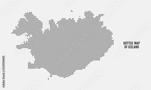 Iceland Map Silhouette with Simple Black Dotted Style