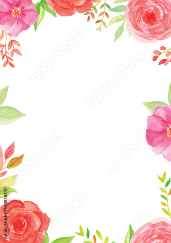 floral watercolor wedding invitation frame