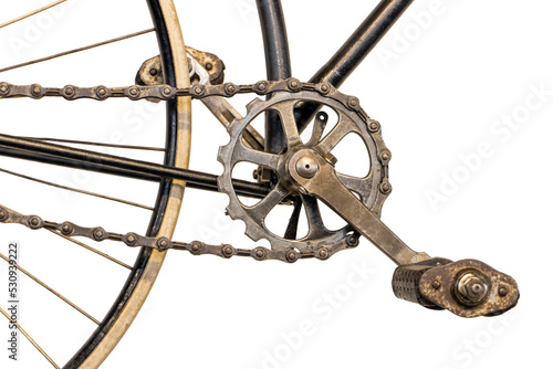 Canvas-taulu Vintage bicycle pedals, isolated on white background