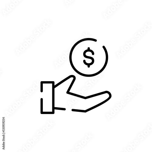 Money, Cash, Wealth, Payment Dotted Line Icon Vector Illustration Logo Template. Suitable For Many Purposes.
