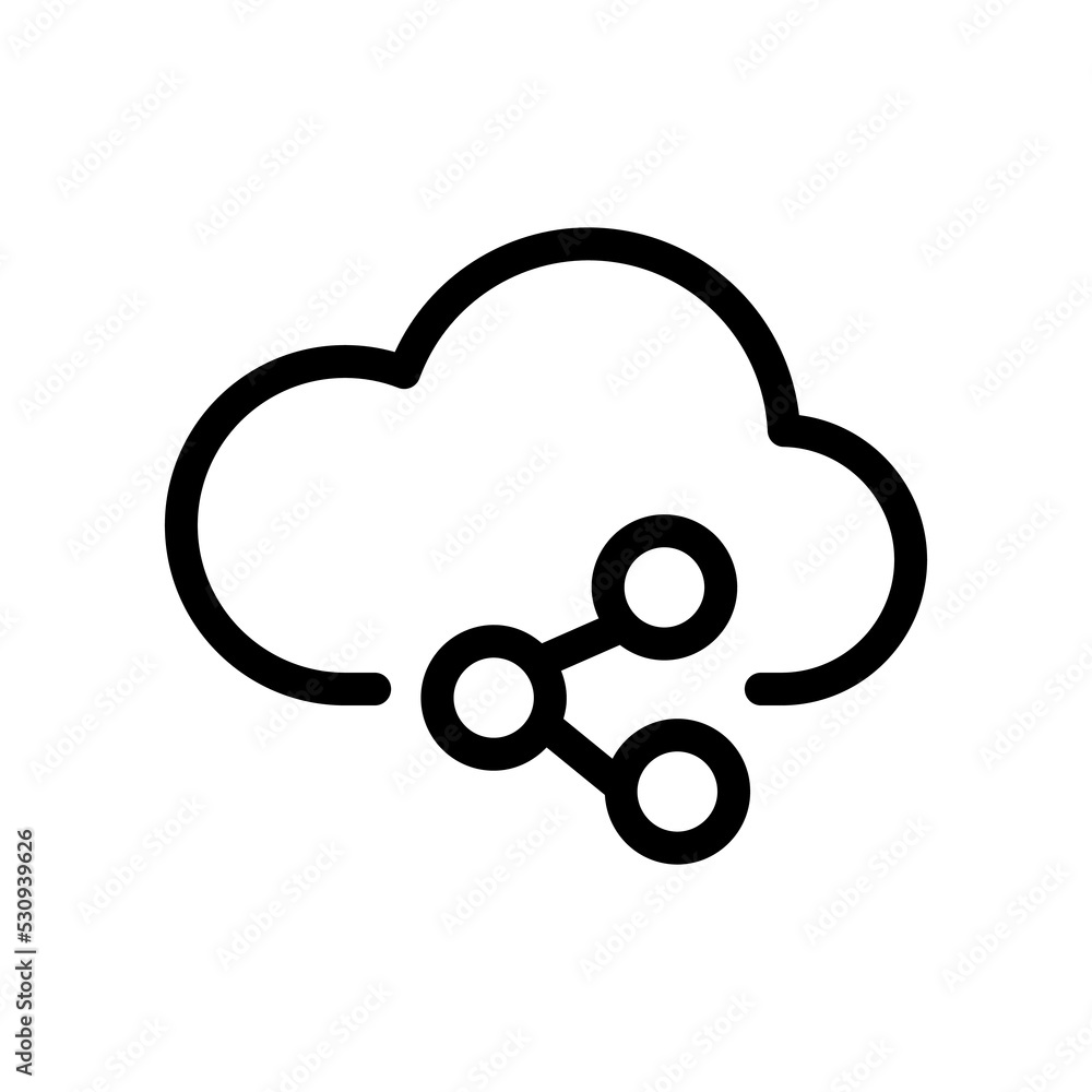 cloud sharing line icon illustration vector graphic cloud sharing line icon illustration vector graphic