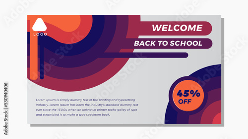 Back to school background welcome to school template education banner poster design student art study day concept school preschool supplies items discounts