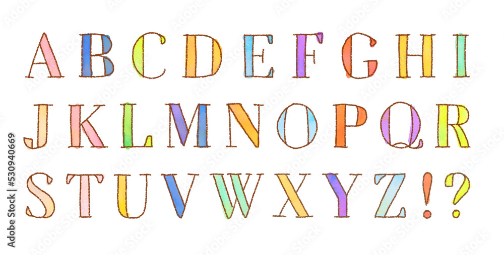 watercolor doodle alphabets (vector)