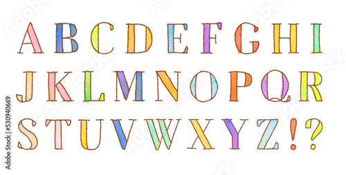 watercolor doodle alphabets (vector)