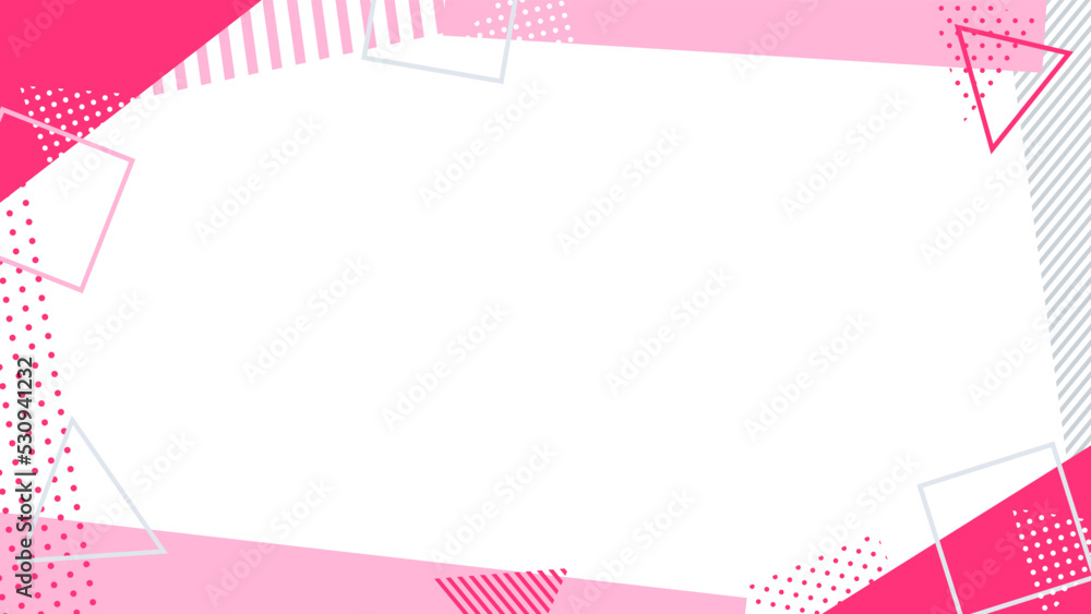abstract background frame with pink geometric patterns Stock Vector