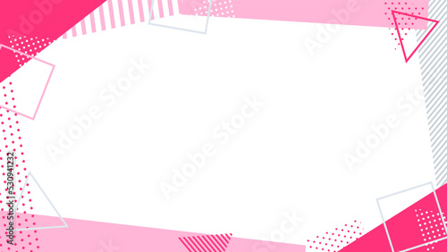 abstract background frame with pink geometric patterns
