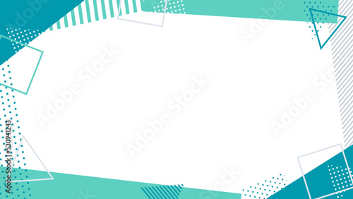 abstract background frame with green geometric patterns