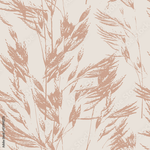 Oat Seamless pattern. Vector background texture with beige oatmeal, Healthy food package 