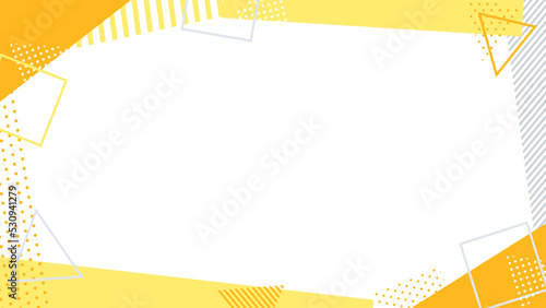 abstract background frame with yellow geometric patterns photo