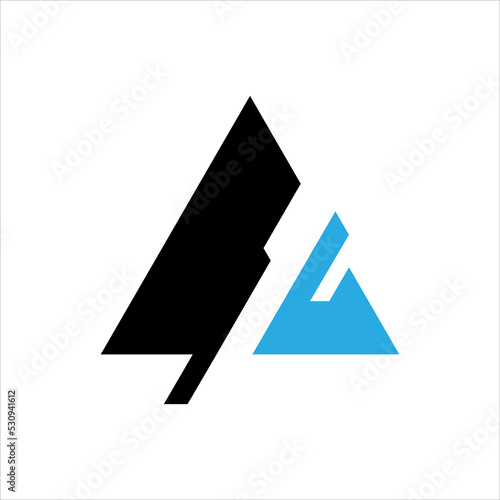 Two-tone triangle icon suitable for letter A logo in any industry 