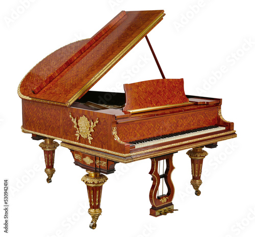 Grand piano decorative with clipping path.