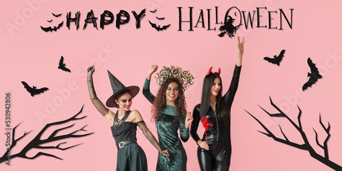 Banner with women in Hallow...
