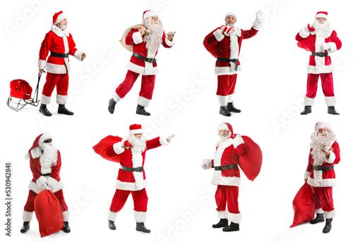 Set of Santa Clauses isolat...