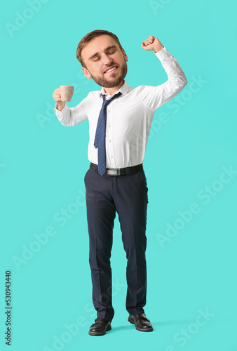 Funny relaxed businessman w...