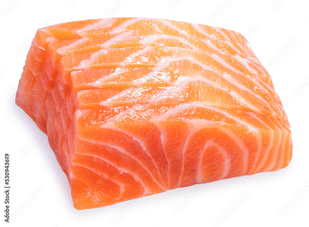 Sliced Fresh Salmon isolated on white background, Salmon Fillet isolated on white background With work path. Sliced Fresh Salmon isolated on white background, Salmon Fillet isolated on white background With work path.