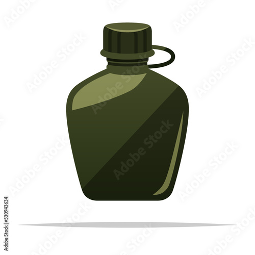 Canteen water bottle vector isolated illustration