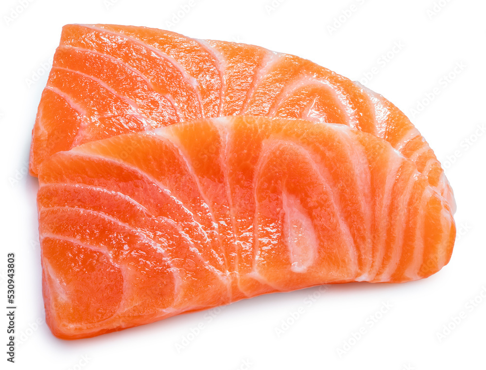Sliced Fresh Salmon isolated on white background, Salmon Fillet isolated on white background With work path. Sliced Fresh Salmon isolated on white background, Salmon Fillet isolated on white background With work path.
