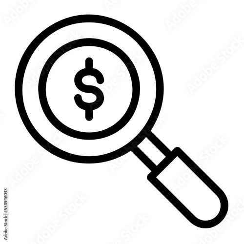 financial search line icon