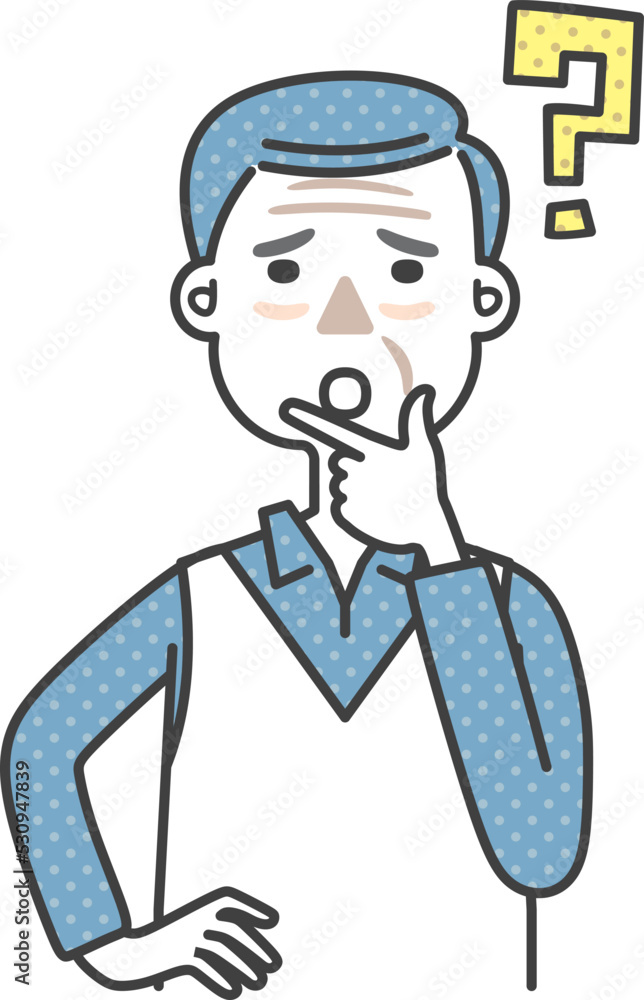 Retired old man thinking Retired old man thinking