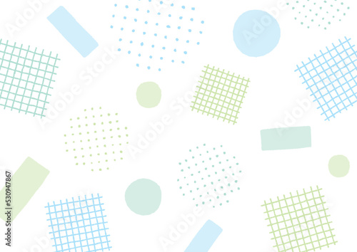 手描きの幾何学模様の背景（デコボコの線）緑