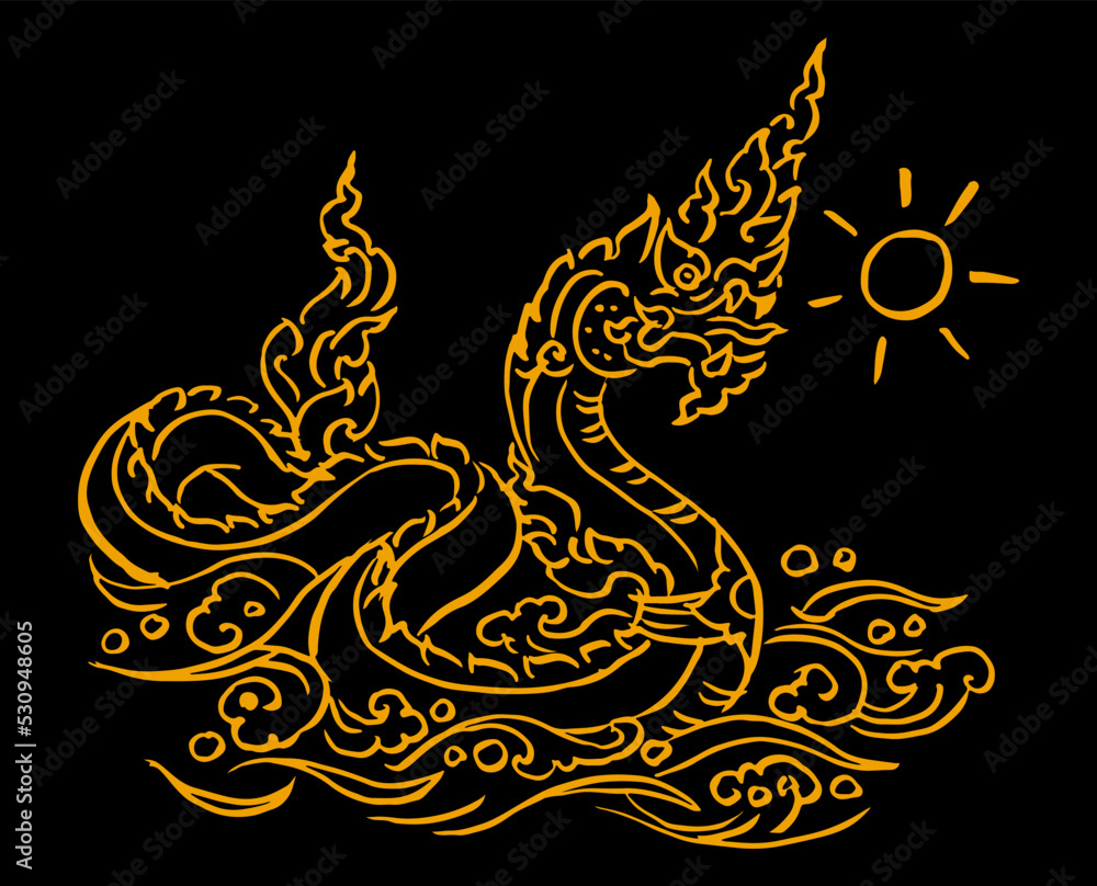 dragon tattoo design vector for card illustration decoration