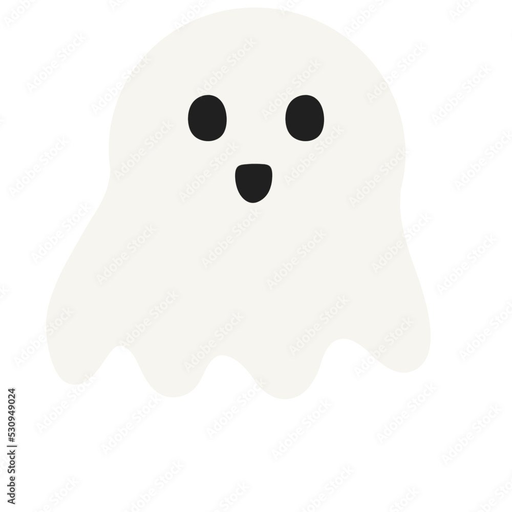 Fototapeta premium Cute Ghost Spirit Element for Halloween Decoration