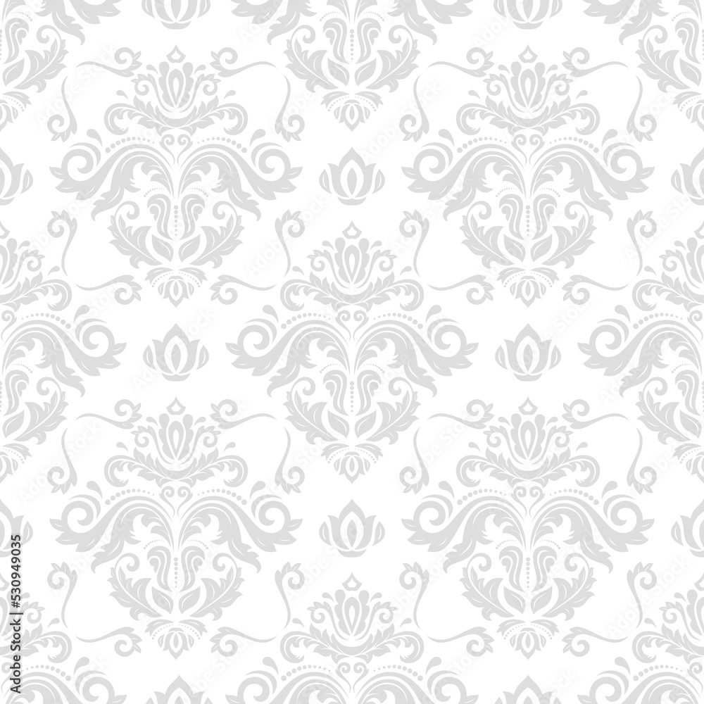 Classic seamless pattern. Damask orient light ornament. Classic vintage background. Orient ornament for fabric, wallpaper and packaging