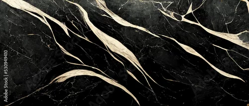 Panel kuchenny z motywem Luxury abstract fluid art ,  mixture of black, gray and gold abstract of marble background