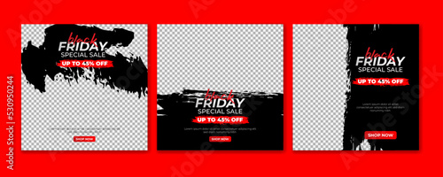 Set of Black Friday social media post templates