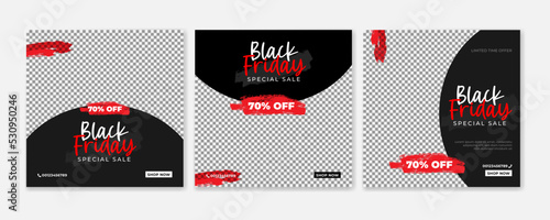 Set of Black Friday social media post templates