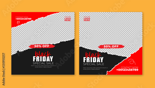 Set of Black Friday social media post templates