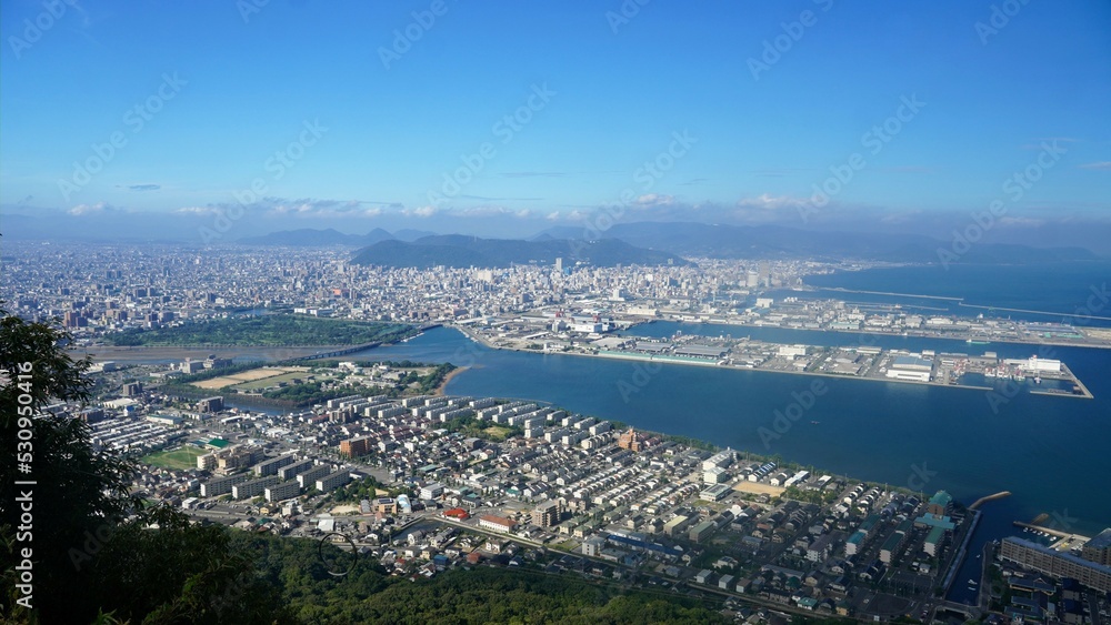 Obraz premium 屋島山頂展望台から見る高松市街【香川県高松市屋島】9