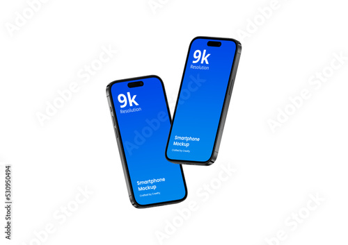 Smartphone Mockup Space Black Color | Fully Editable File, Replaceable Screen, Separated Shadow and Background	